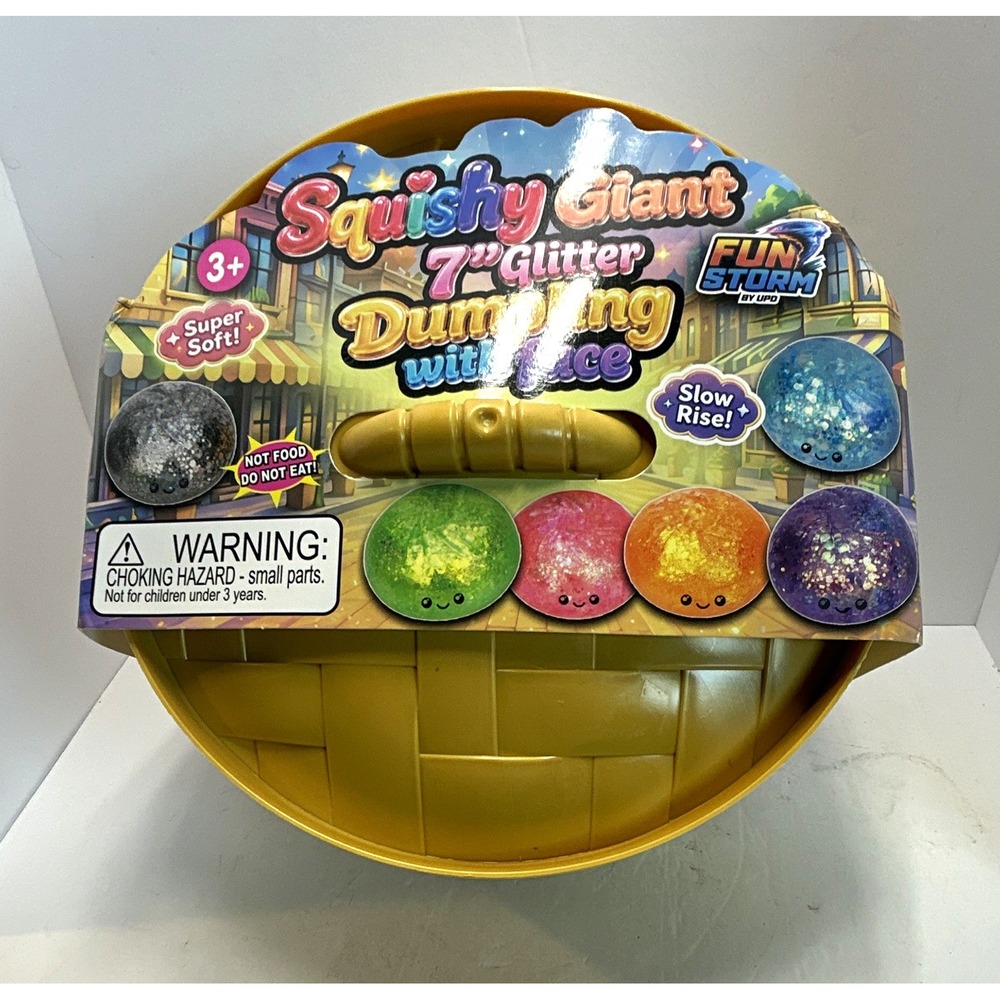 Fun Storm Squeeze Ball Unisex 7in Multicolor New Glitter Dumpling Squishy Toy